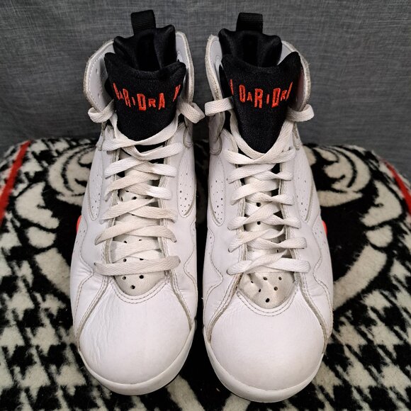 %Size 8 Nike Air Jordan 7 Retro White Infrared Men\'s Sneakers AJ4 main image 10